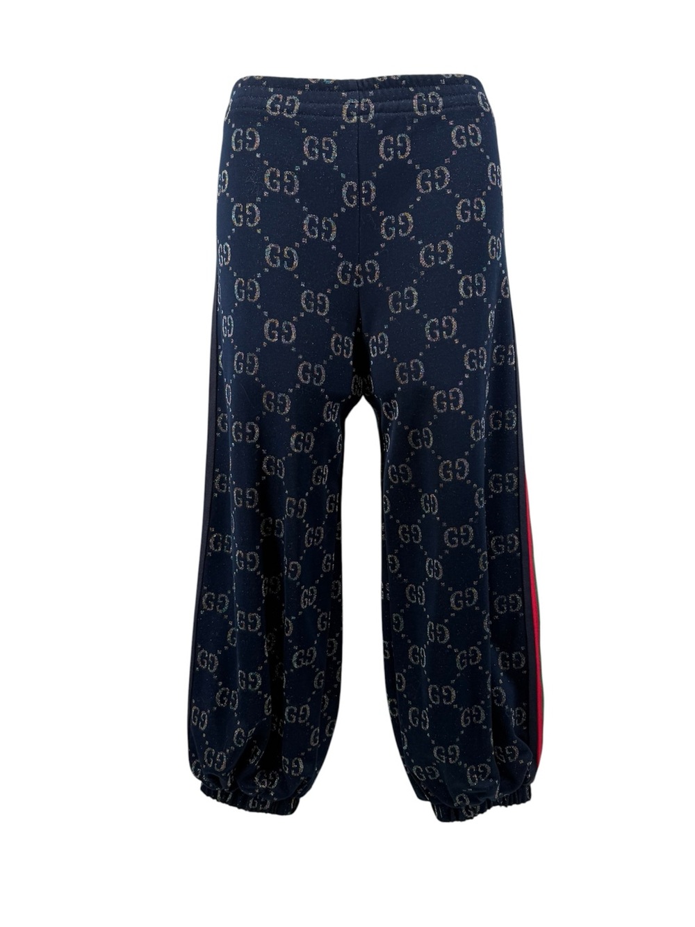 Gucci Navy GG Logo Stripe Sweatpants